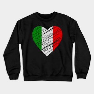 In this picture we see a heart in the shape of the Italian flag. Crewneck Sweatshirt